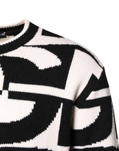 Dolce & Gabbana Black White Knit Logo Print Pullover Sweater