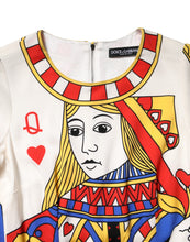 Dolce & Gabbana White Queen Of Heart Short Sleeve Midi Dress