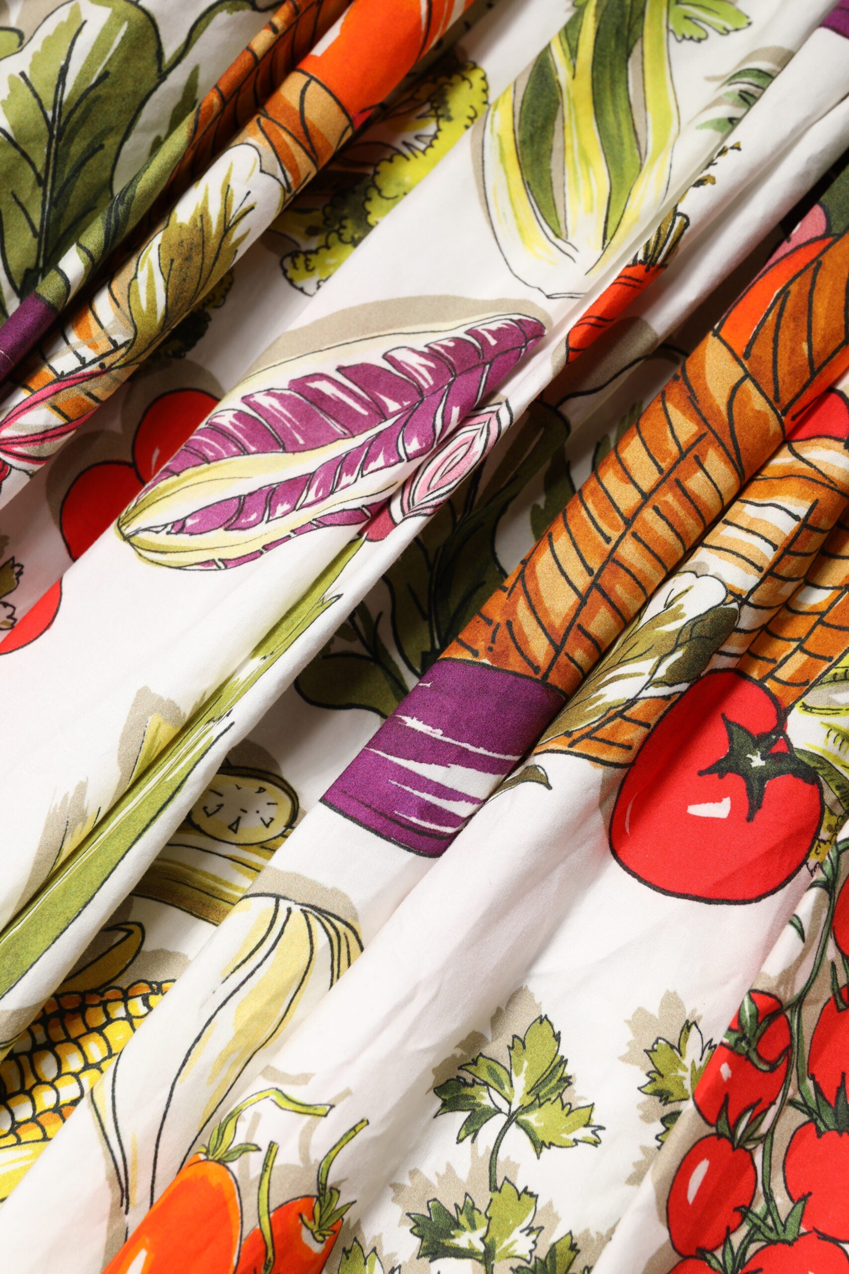 Dolce & Gabbana White Vegetables Sleeveless A-line Dress