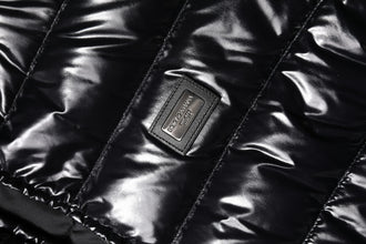 Dolce & Gabbana Black Logo Plaque Full Zip Puffer Jacket