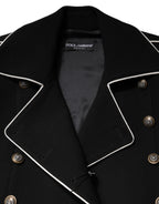 Dolce & Gabbana Black Wool Double Breasted Blazer Jacket