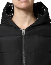 Dolce & Gabbana Black Puffer Hooded Zip Reversible Jacket