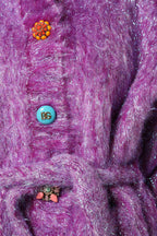 Dolce & Gabbana Purple Button Embellished Trench Coat Jacket