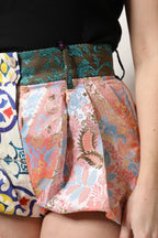 Dolce & Gabbana Multicolor High Waist Women Hot Pants Shorts