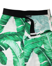 Dolce & Gabbana White Green Leaf High Waist Pants