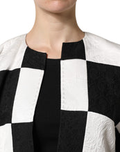 Dolce & Gabbana White Black Patchwork Jacquard Blazer Jacket