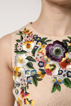 Dolce & Gabbana Beige Floral Embroidery Sleeveless Tank Top