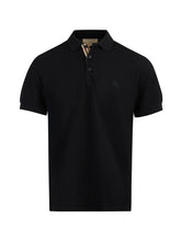 Black Cotton Collared Polo Shirt Burberry