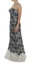 White Floral Lace Silk Corset Maxi Dress Dolce & Gabbana