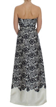 White Floral Lace Silk Corset Maxi Dress Dolce & Gabbana