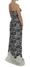 White Floral Lace Silk Corset Maxi Dress Dolce & Gabbana