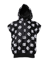 Dolce & Gabbana Black DG Cotton Hooded Sleeveless Sweater