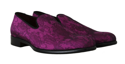 Purple Jacquard Loafers Dress Formal Shoes Dolce & Gabbana