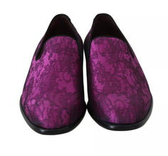 Purple Jacquard Loafers Dress Formal Shoes Dolce & Gabbana
