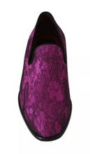 Purple Jacquard Loafers Dress Formal Shoes Dolce & Gabbana