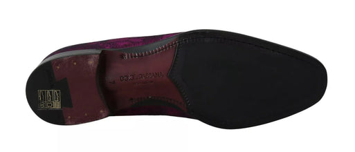 Purple Jacquard Loafers Dress Formal Shoes Dolce & Gabbana