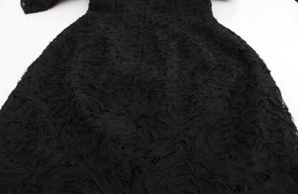 Black Floral Lace Long Bodycon Maxi Dress Dolce & Gabbana