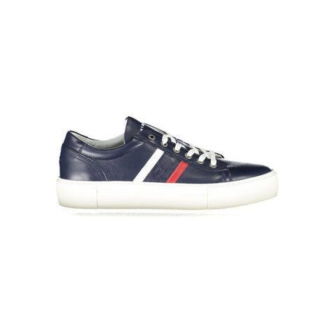 Blue Leather Men Sneaker Tommy Hilfiger