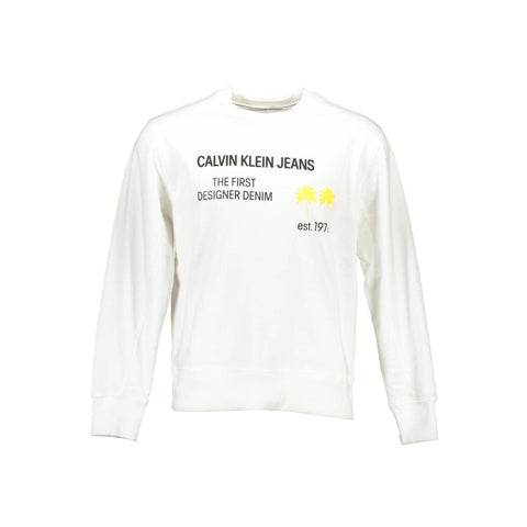 White Cotton Unisex Sweatshirt Calvin Klein