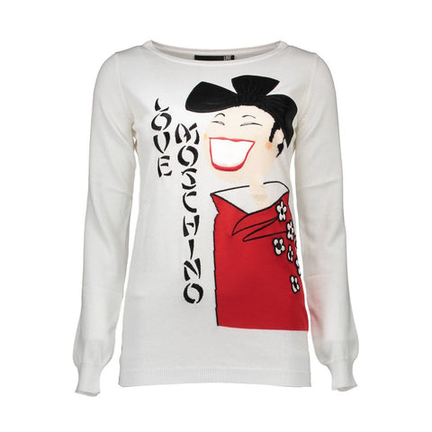 White Other Fibres Women Sweater Love Moschino