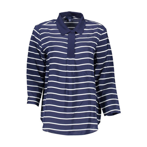 Blue Viscose Women Polo Shirt Gant