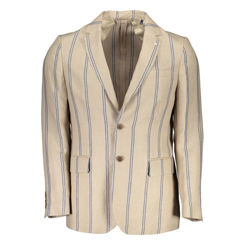 Beige Linen Men Jacket Gant
