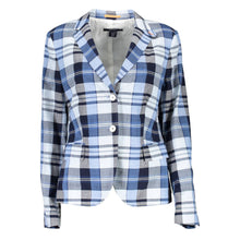 Light Blue Cotton Women Jacket Gant