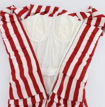 Red White Silk Stretch Dress Dolce & Gabbana