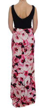 Pink Floral Print Long Maxi Sheath Dress Dolce & Gabbana