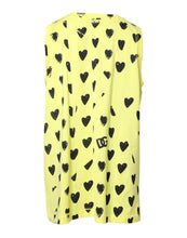 Dolce & Gabbana Yellow Cotton Sleeveless DG Heart T-shirt