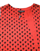 Dolce & Gabbana Red Cotton Sleeveless DG Heart Logo T-shirt