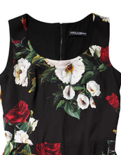 Dolce & Gabbana Black Floral Print Sleeveless Sheath Dress