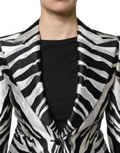 Dolce & Gabbana Black White Polyester Women Blazer Jacket
