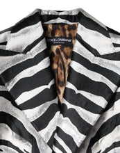 Dolce & Gabbana Black White Polyester Women Blazer Jacket