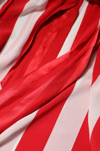 Dolce & Gabbana Red White Stripes Ascot Collar Blouse Top