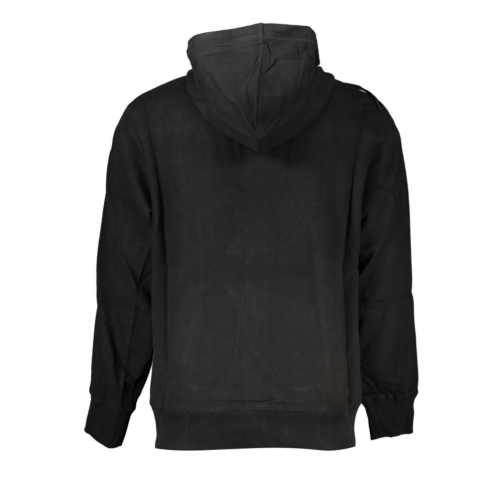 Calvin Klein Black Cotton Men Sweater with Hood and Pockets