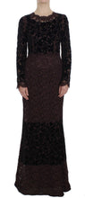 Purple Floral Lace Ricamo Maxi Dress Dolce & Gabbana