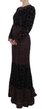 Purple Floral Lace Ricamo Maxi Dress Dolce & Gabbana