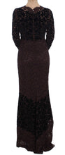 Purple Floral Lace Ricamo Maxi Dress Dolce & Gabbana