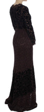 Purple Floral Lace Ricamo Maxi Dress Dolce & Gabbana