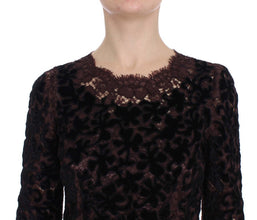 Purple Floral Lace Ricamo Maxi Dress Dolce & Gabbana