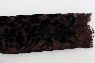Purple Floral Lace Ricamo Maxi Dress Dolce & Gabbana