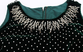 Green Velvet Crystal Long Maxi Dress Dolce & Gabbana