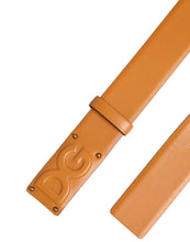 Dolce & Gabbana Brown Leather Buckle DG Logo Embossed Belt