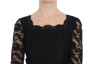 Black Floral Lace Long Ball Maxi Dress Dolce & Gabbana