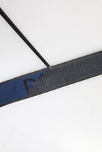 Dolce & Gabbana Black Blue DG Logo Silver Metal Buckle Belt