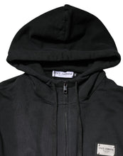 Dolce & Gabbana Black Logo Full Zip Hooded Men Sweatshirt Sweater