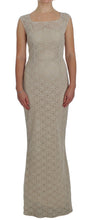 Beige Ricamo Cutout Cotton Sheath Dress Dolce & Gabbana