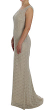 Beige Ricamo Cutout Cotton Sheath Dress Dolce & Gabbana