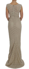 Beige Ricamo Cutout Cotton Sheath Dress Dolce & Gabbana